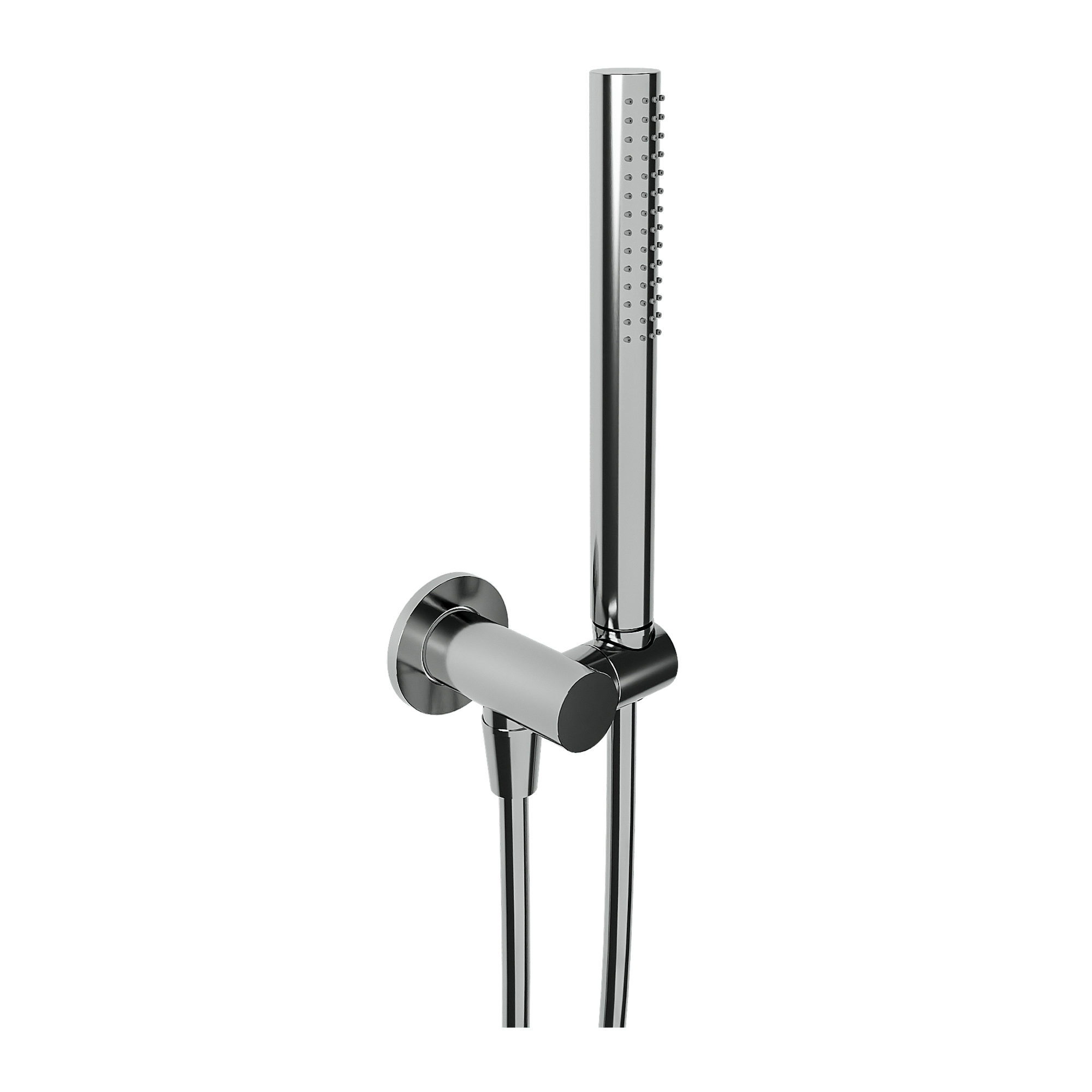 Blaufoss Round handdoucheset | Glanzend Chroom | Zonder waterbesparende functie | Staaf | 1 Straalfunctie
