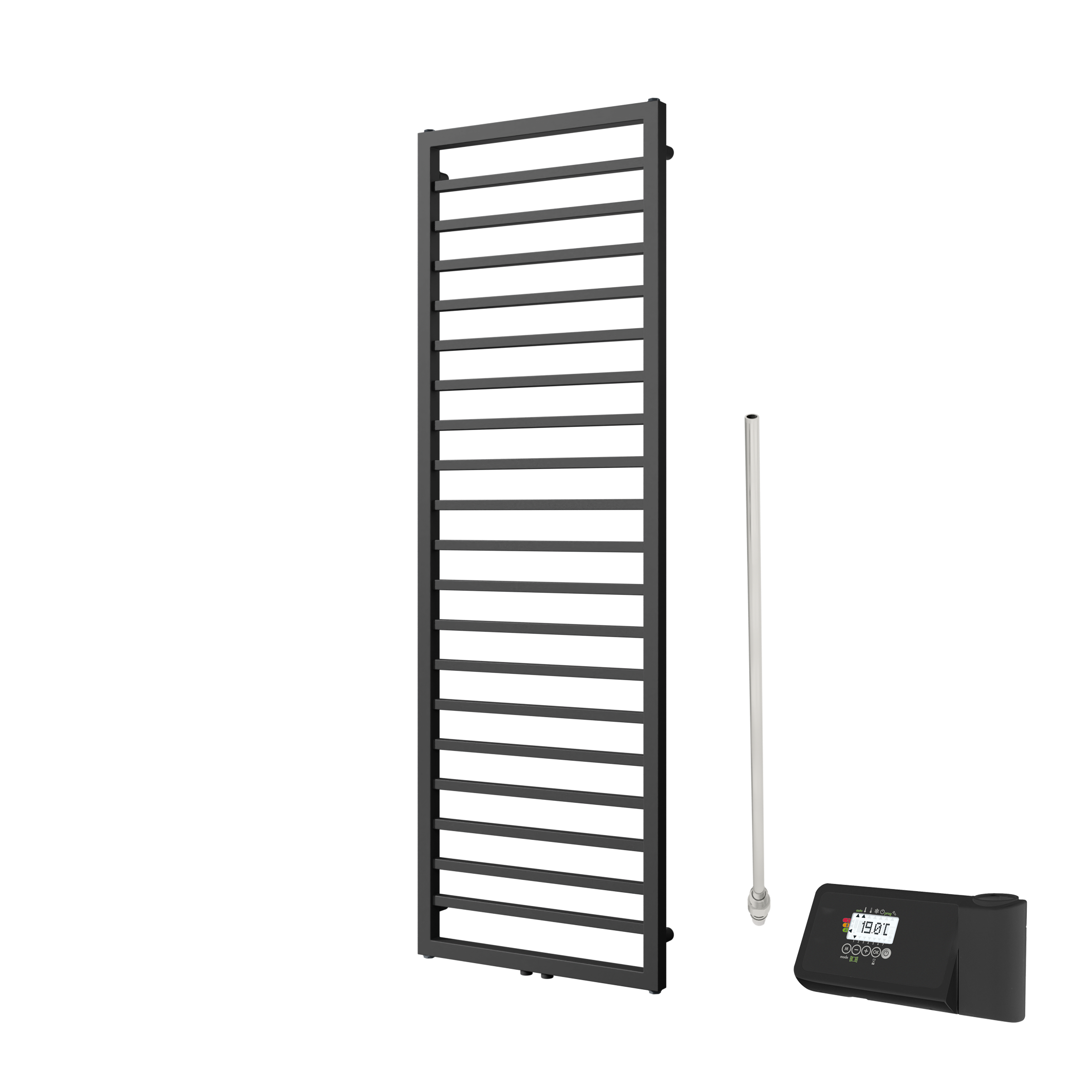 Vipera Listona elektrische handdoekradiator | Mat zwart | 50 x 180 cm | 750W | Elektrische verwarming