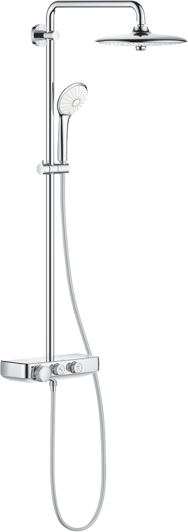 Grohe Euphoria SmartControl System 260 Mono regendoucheset | Glanzend Chroom | Met waterbesparende functie | Thermostatische kraan | Ronde regendouchekop | Ø26cm