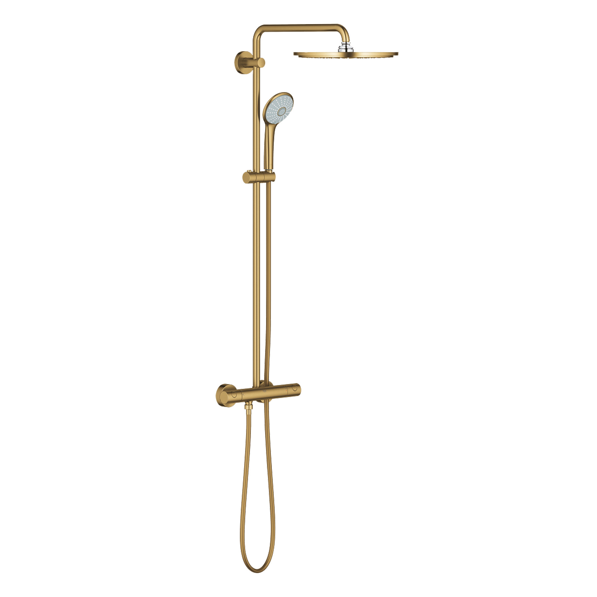 Grohe Euphoria System 310 regendoucheset | Brushed Cool Sunrise | Met waterbesparende functie | Thermostatische kraan | Ronde regendouchekop | Ø31cm