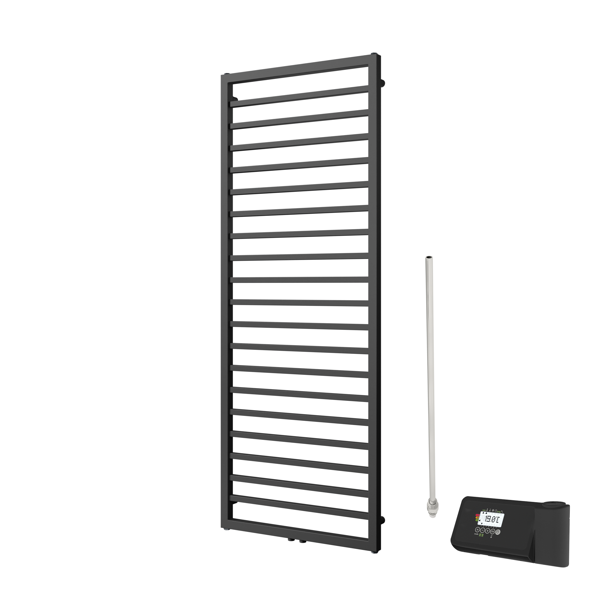 Vipera Listona elektrische handdoekradiator | Mat zwart | 60 x 180 cm | 750W | Elektrische verwarming