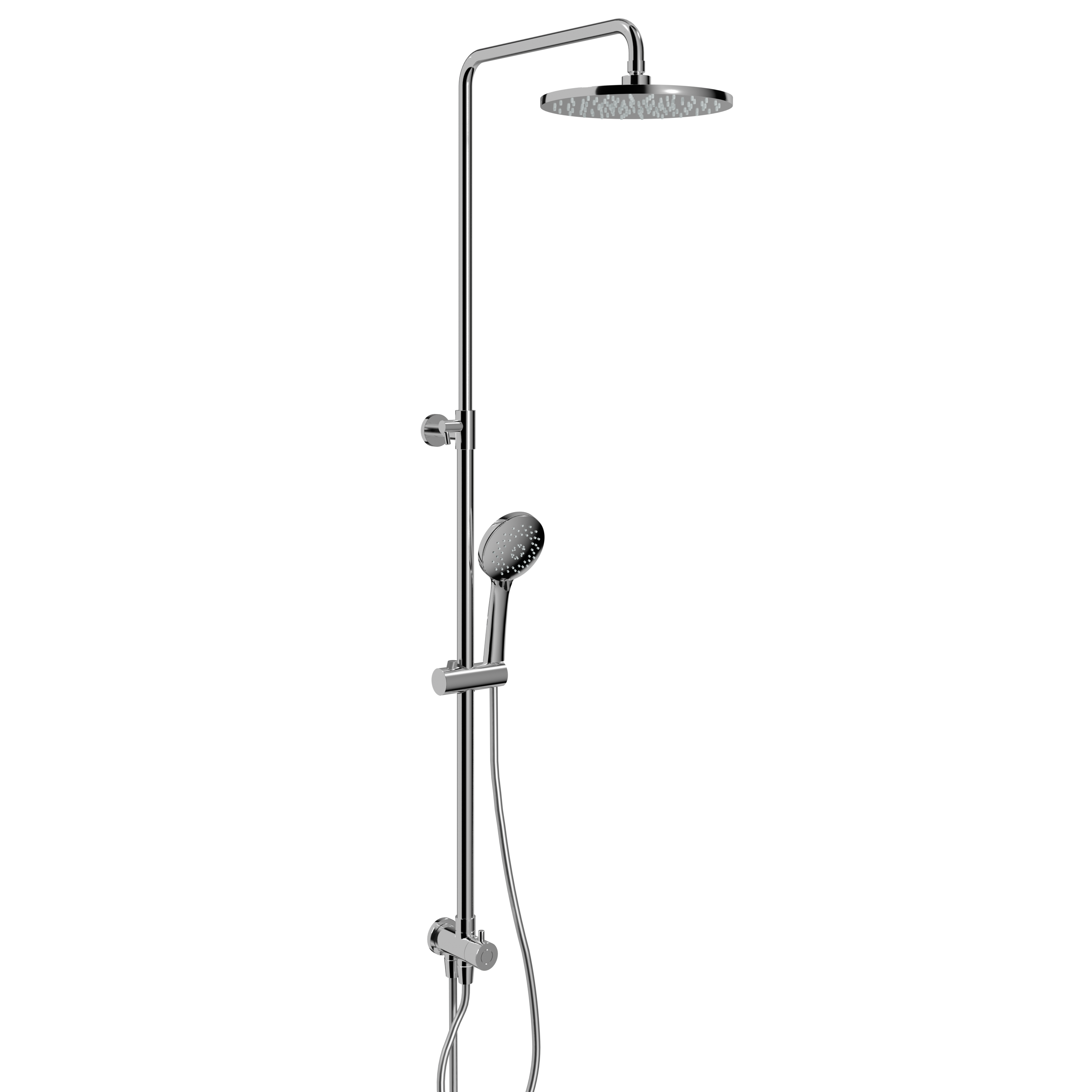 Blaufoss Bodan regendoucheset zonder kraan | Glanzend chroom | Met waterbesparende functie | Ronde regendouchekop | 25 cm | Ronde handdouche