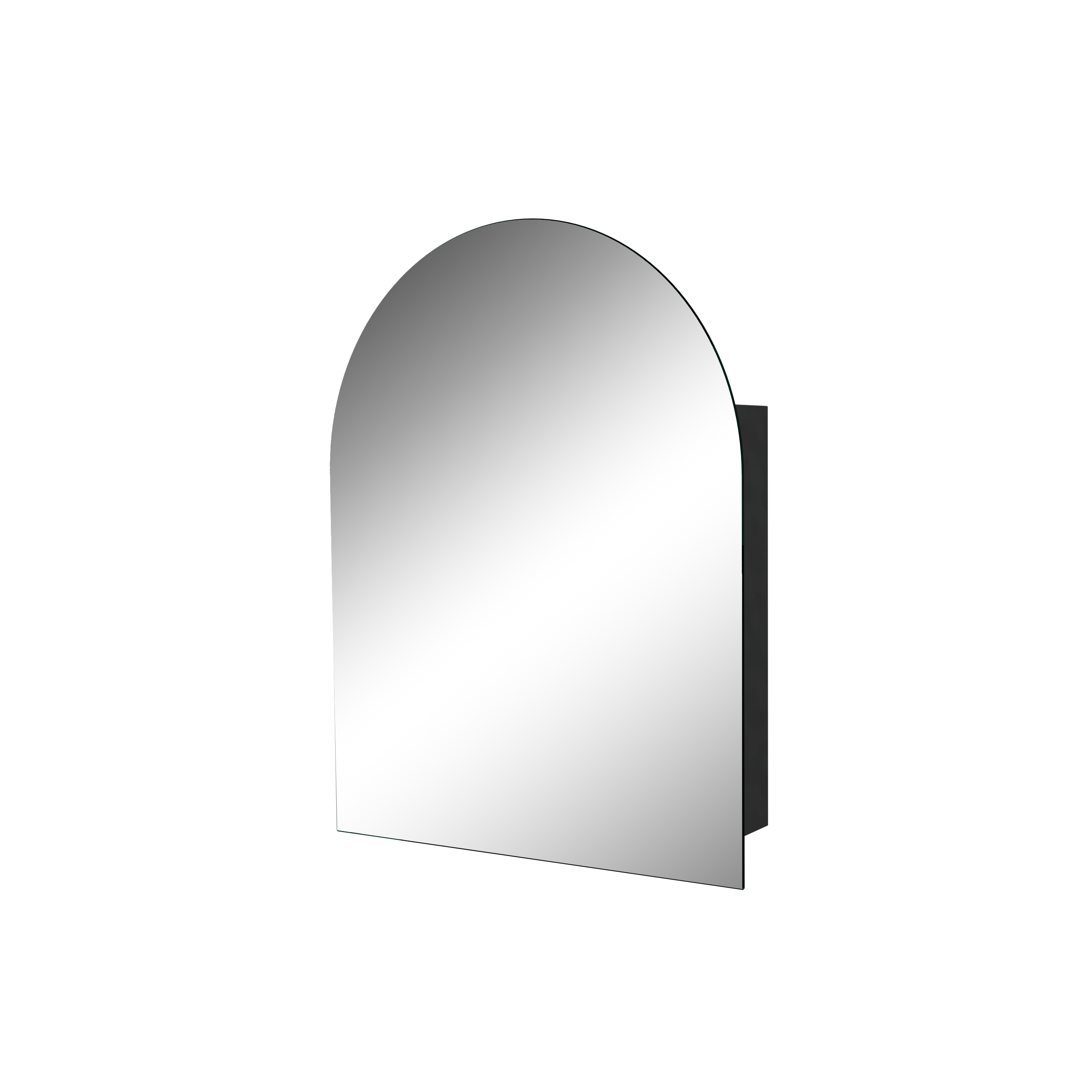 Storke spiegelkast | 55 x 70 cm | Mat zwart | Rondboog | Zonder spiegelverlichting | Zonder anti-damp