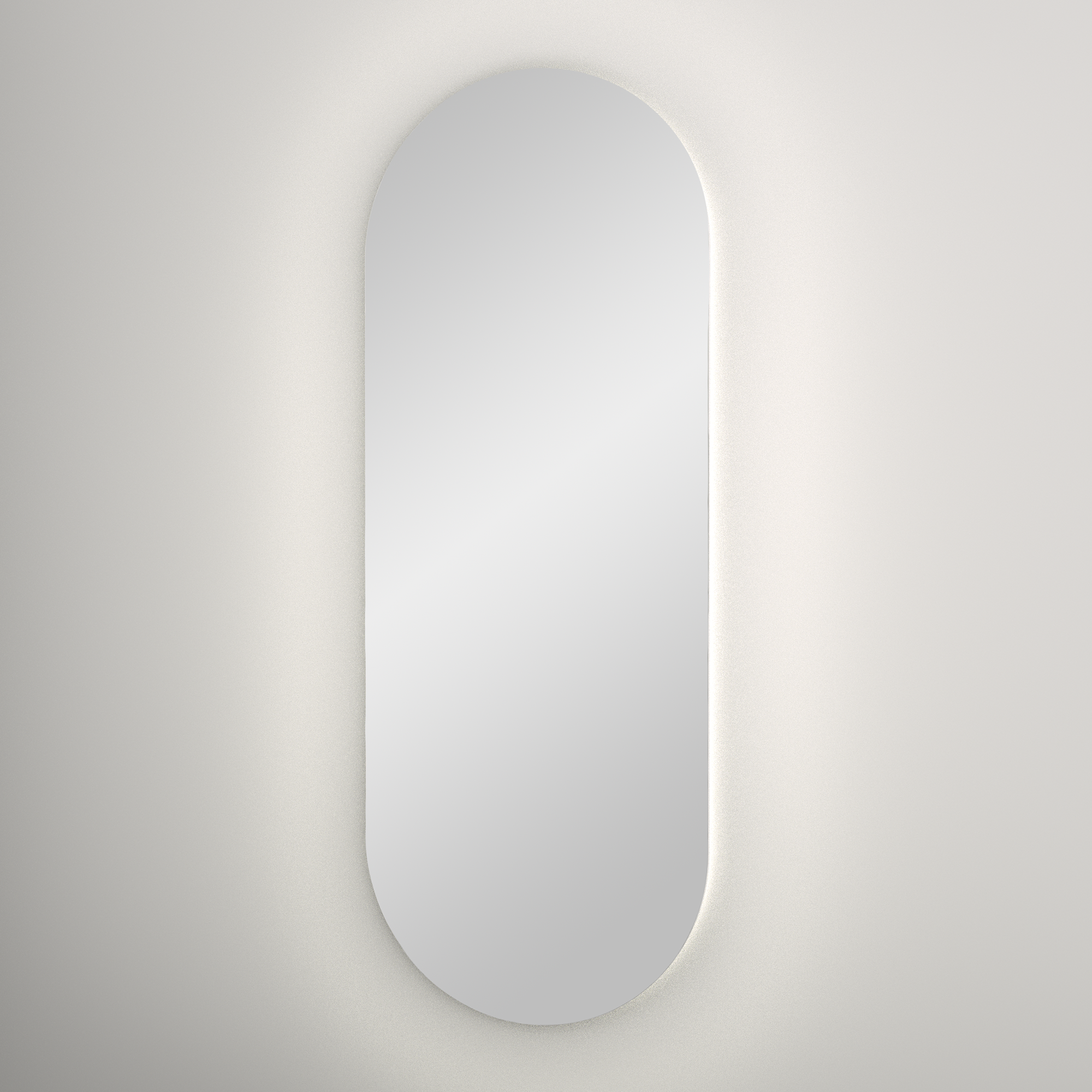 Balmani Giro Oval Badkamerspiegel | 42 x 110 cm | Spiegel zonder kader | Ovaal | Met spiegelverlichting | Met anti-damp