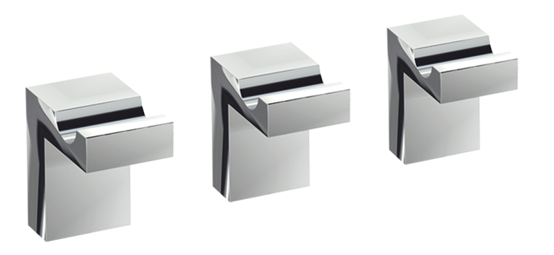 Blaufoss Blackline Patio set handdoekhaakjes | Glanzend chroom | 3 stuks | Aluminium