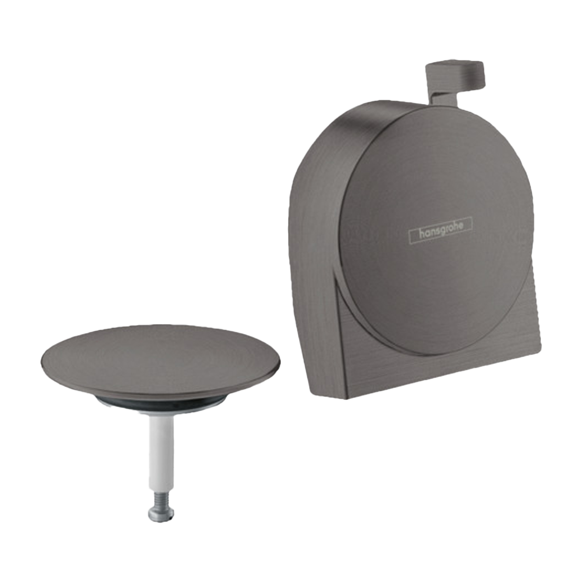 Hansgrohe Exafill S afwerkset badvulling overloop- en afvoergarnituur | Exclusief inbouwelement | Brushed Black Chrome | Te combineren met EN1717 inbouw badkraan en Exafill S inbouwelement
