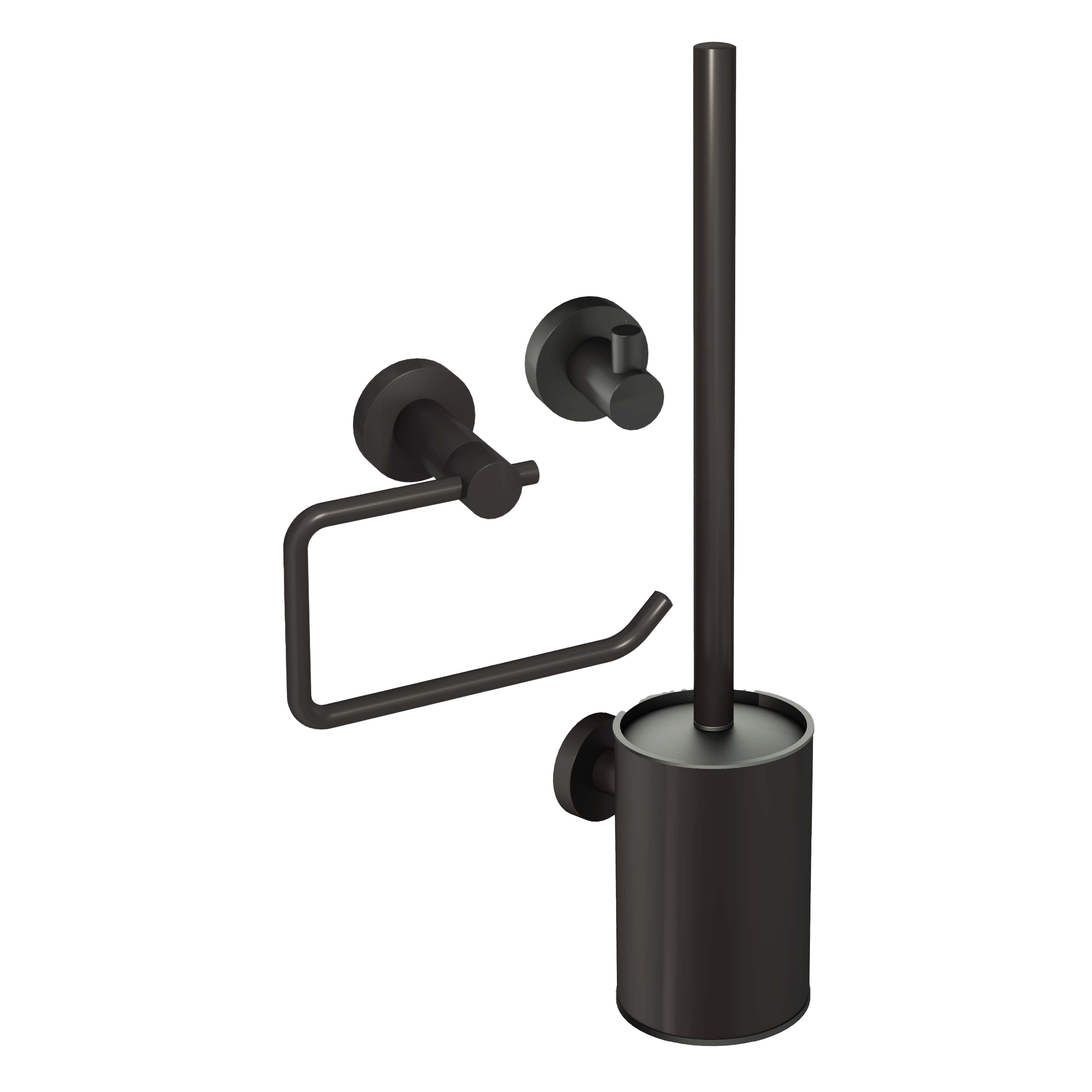 Blaufoss Glory wc-accessoireset | Mat zwart | Roestvrij staal
