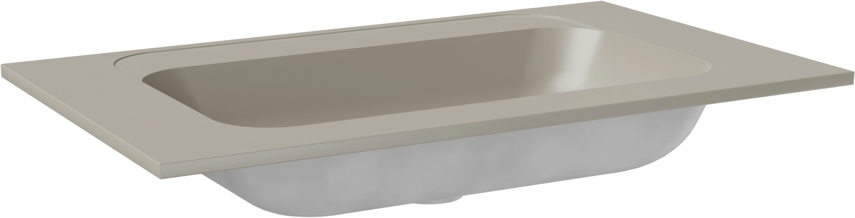 Balmani Tablo Strada wastafel | 90 x 55 cm | Zijdegrijs | Top Solid | Enkele wastafel