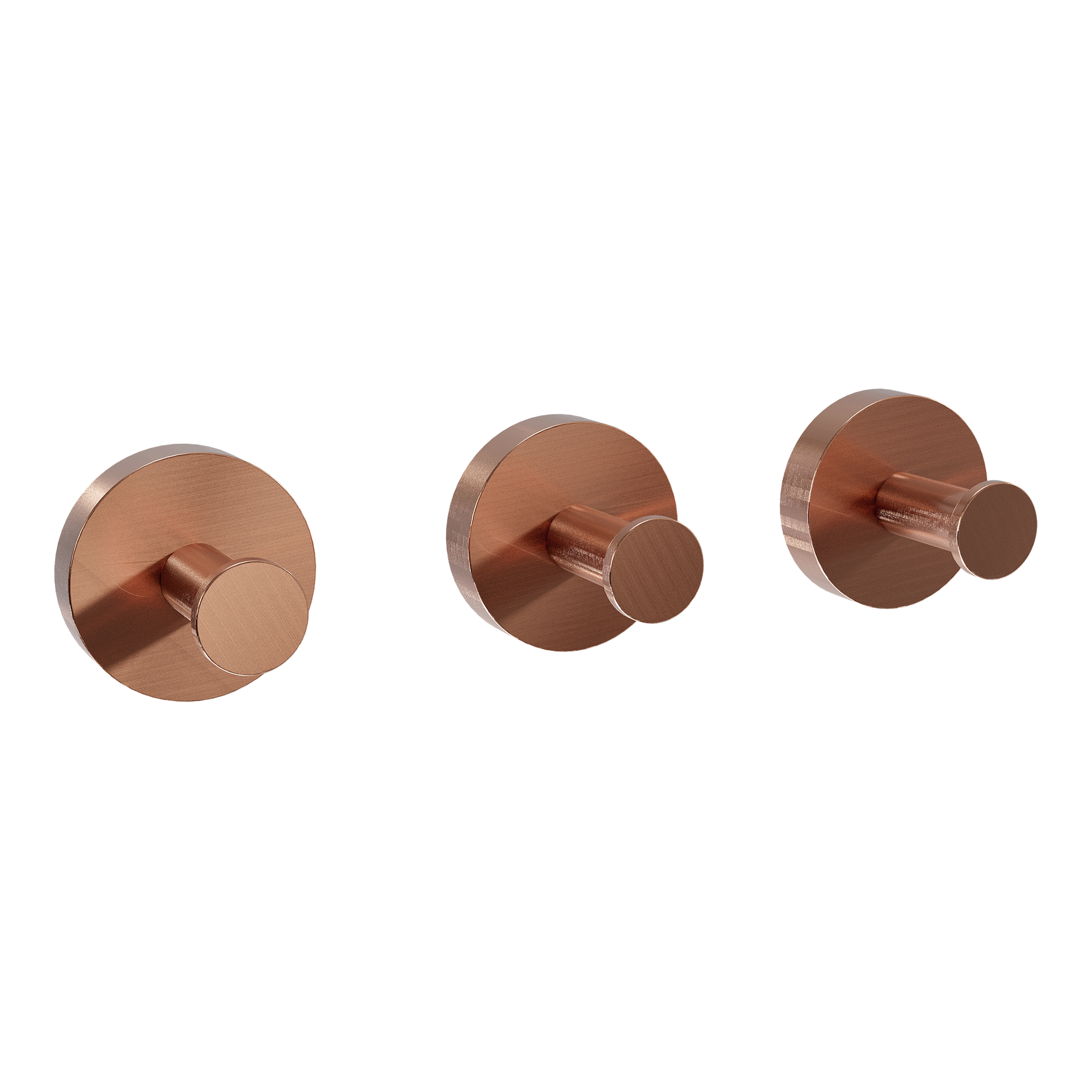 Blaufoss Harmony set handdoekhaakjes | Brushed Rosegold | 3 stuks | Roestvrij staal