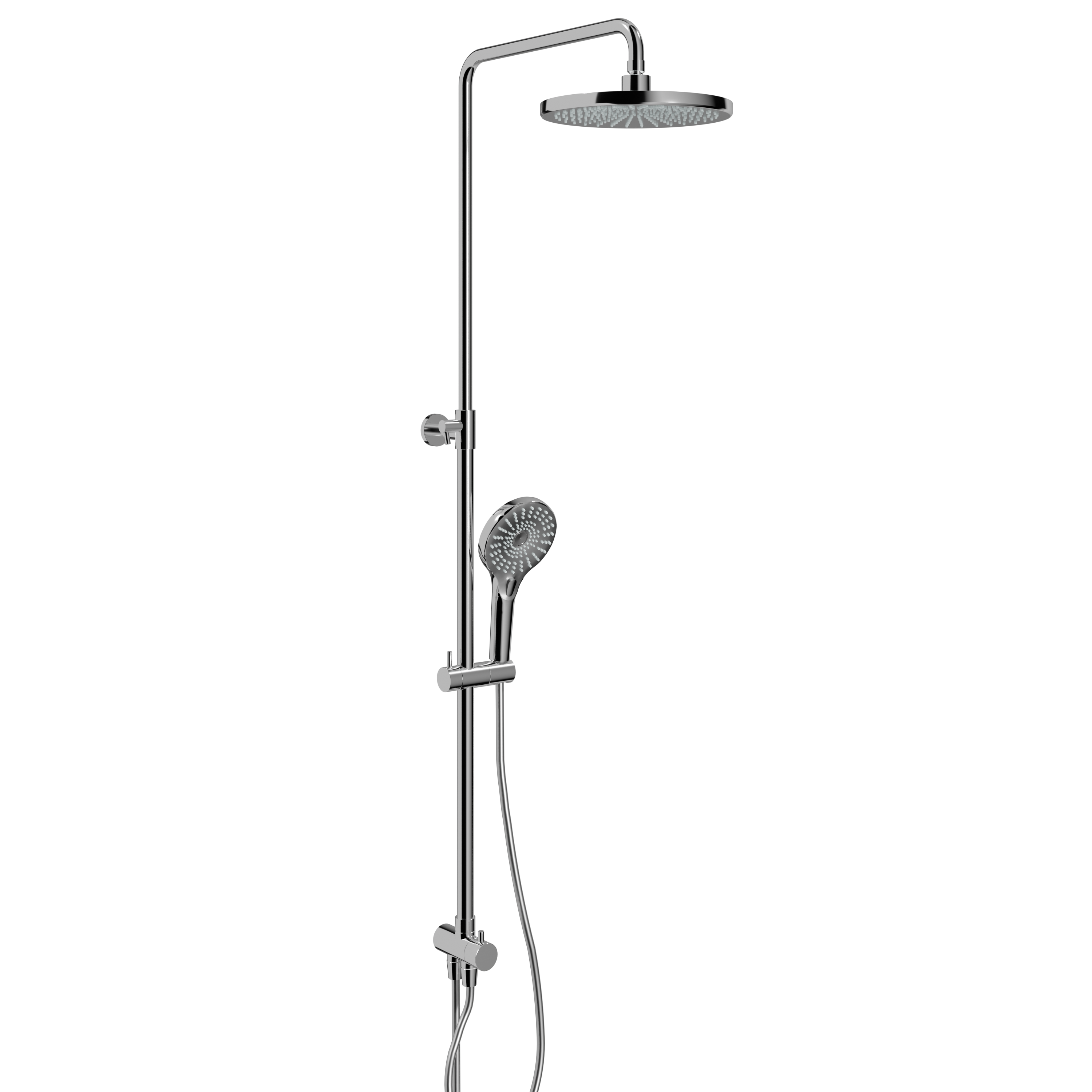 Blaufoss Onos regendoucheset zonder kraan | Glanzend chroom | Met waterbesparende functie | Ronde regendouchekop | 25 cm | Ronde handdouche