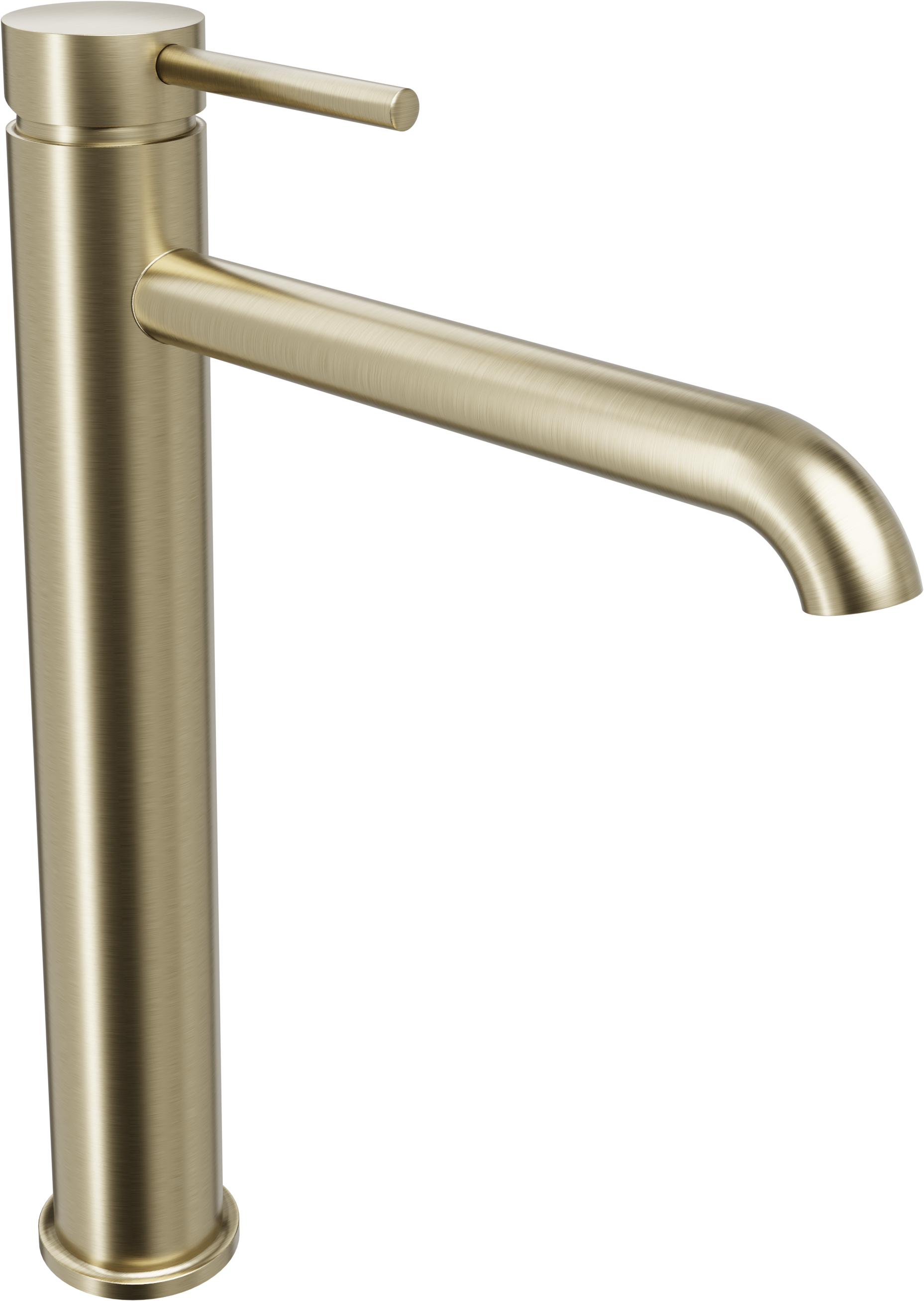 Blaufoss Round wastafelkraan | Brushed Champagne Gold | Inclusief clickwaste afvoerplug | Verhoogd