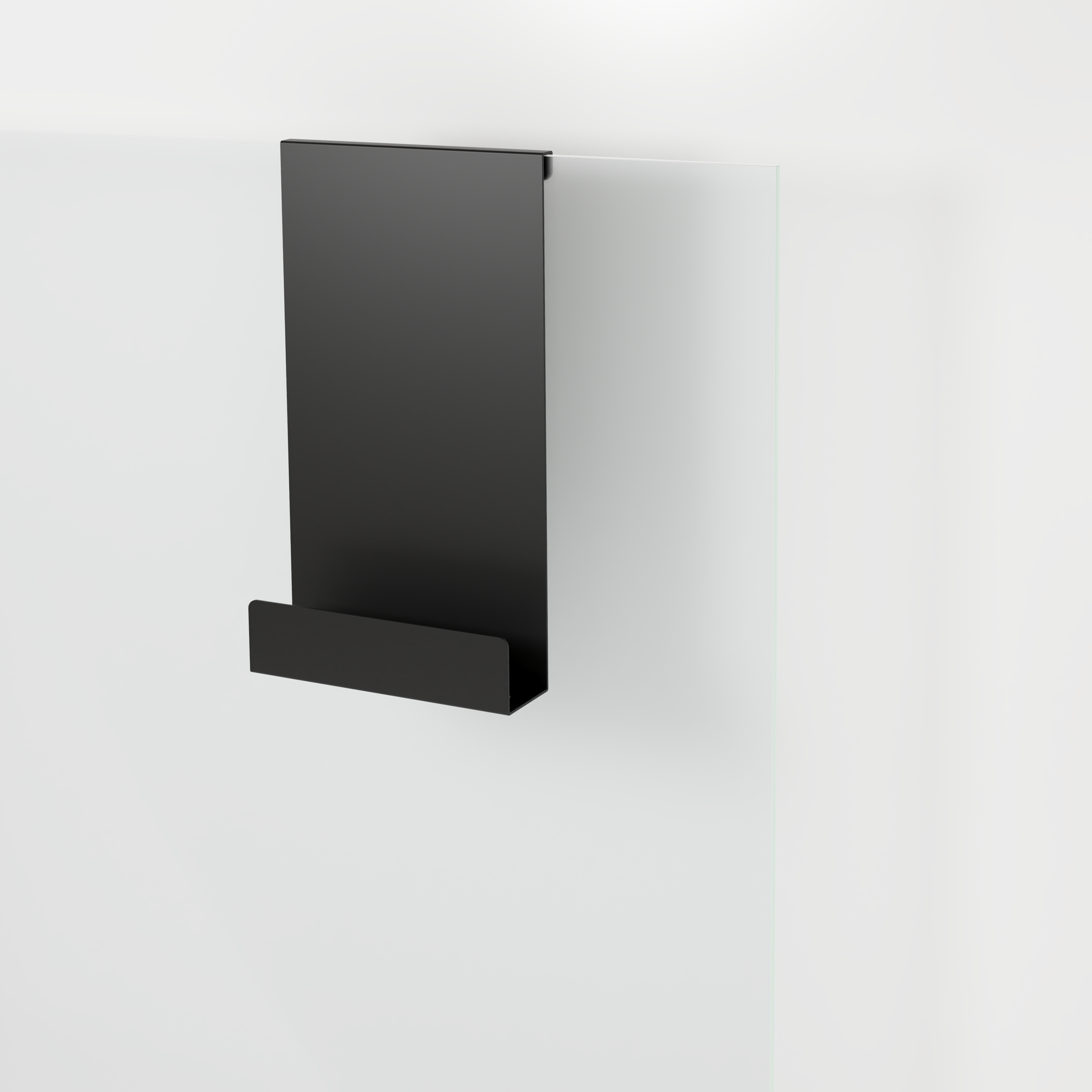 Blaufoss Flat shampoohouder | Mat zwart | 30 x 9,5 x 55 cm | Voor douchewand | Enkele houder