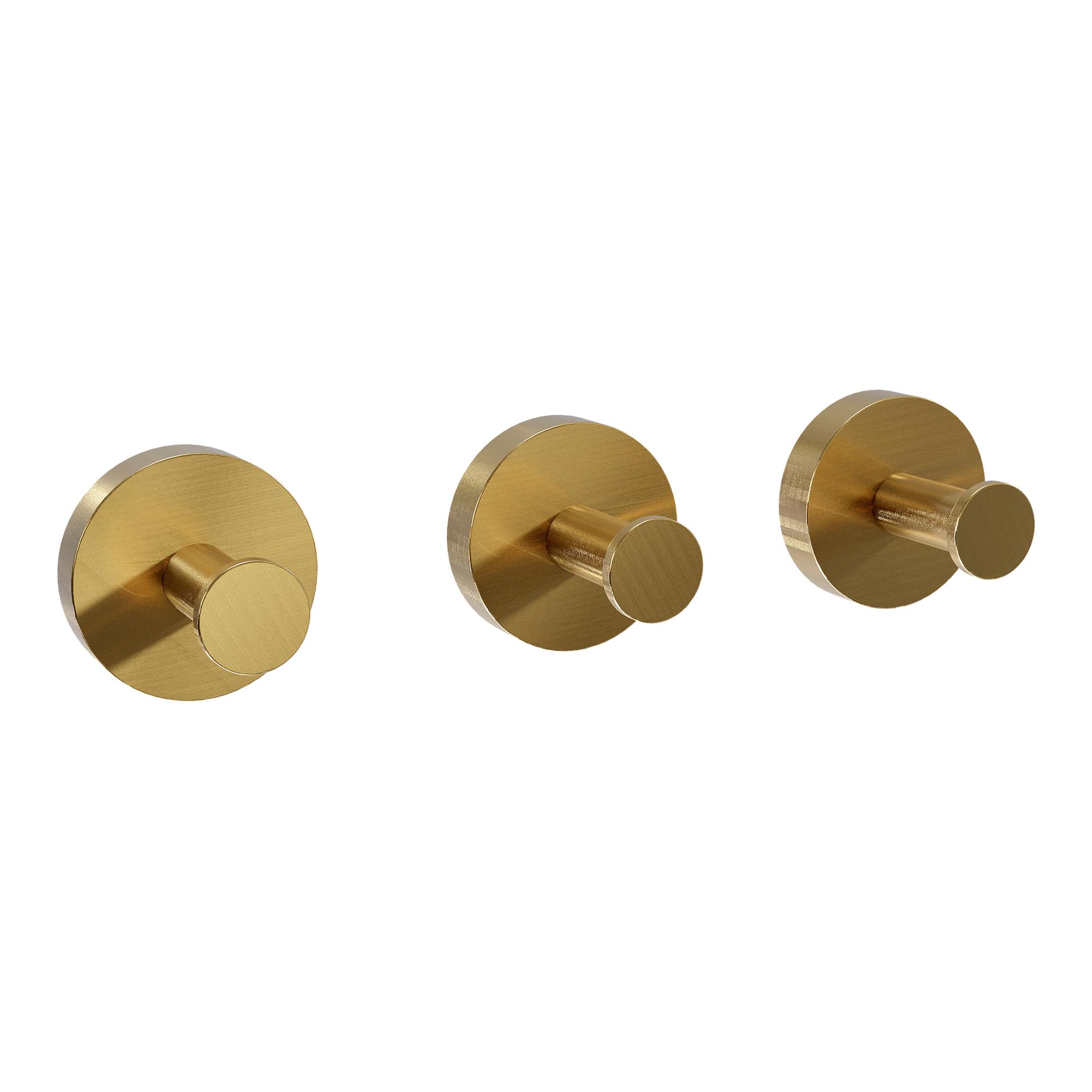 Blaufoss Harmony set handdoekhaakjes | Brushed Gold | 3 stuks | Roestvrij staal