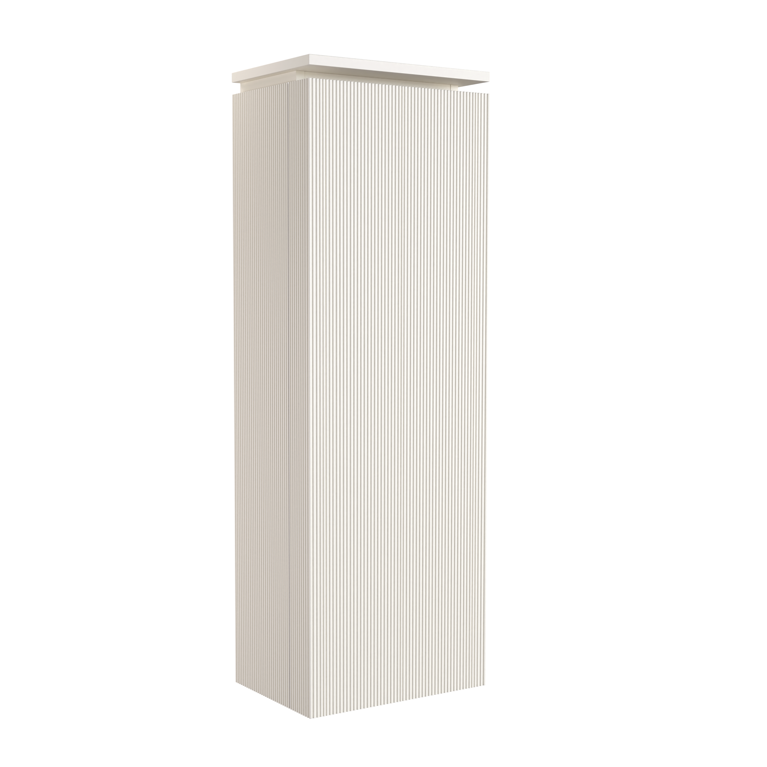 Balmani Eclips Ribs badkamerkast | B44 x D32 x H130 cm | Sandbeige | Scharnieren links | MDF gelakt | Verticale symmetrische rechte ribbel