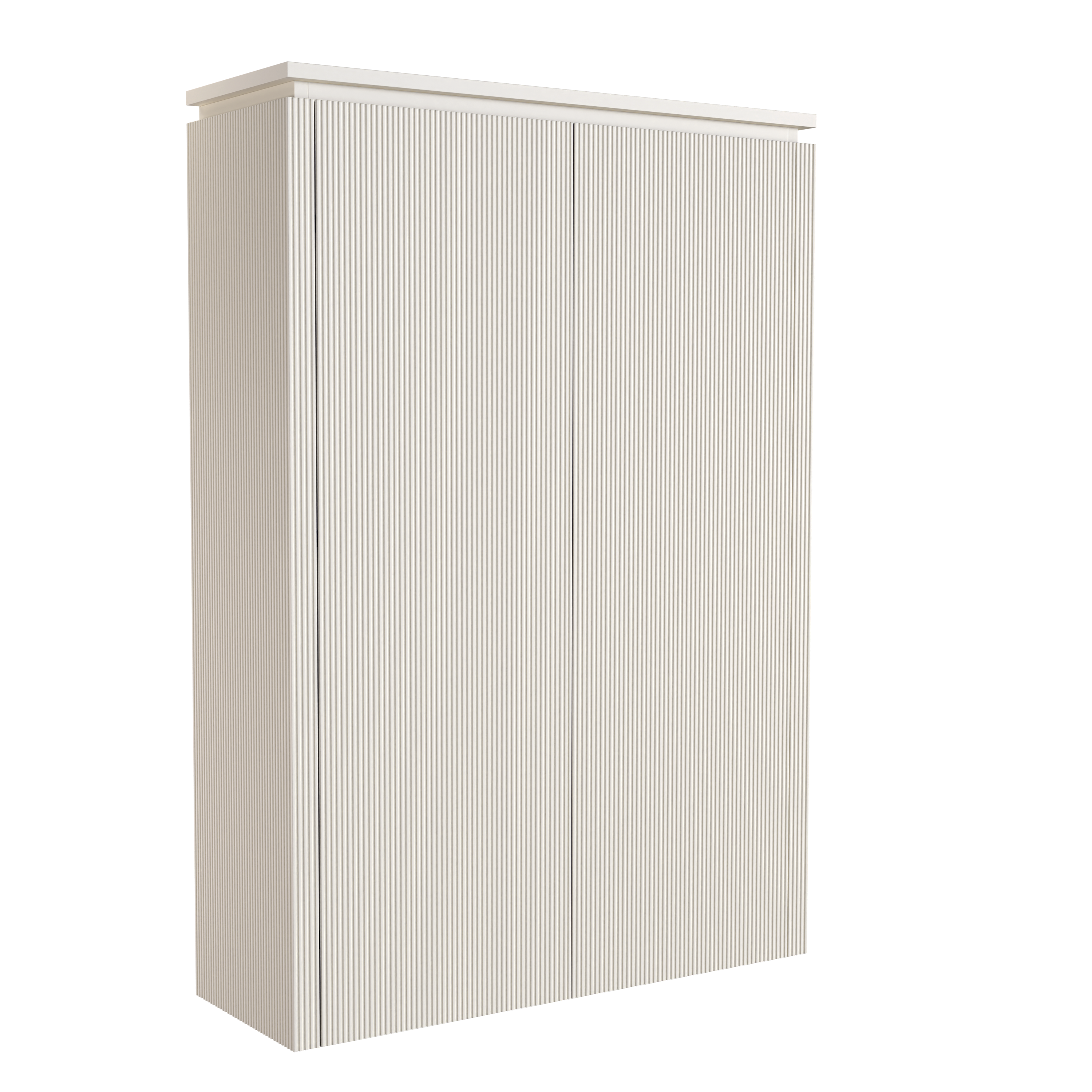 Balmani Eclips Ribs badkamerkast | B90 x D32 x H130 cm | Sandbeige | Scharnieren links en rechts | MDF gelakt | Verticale symmetrische rechte ribbel