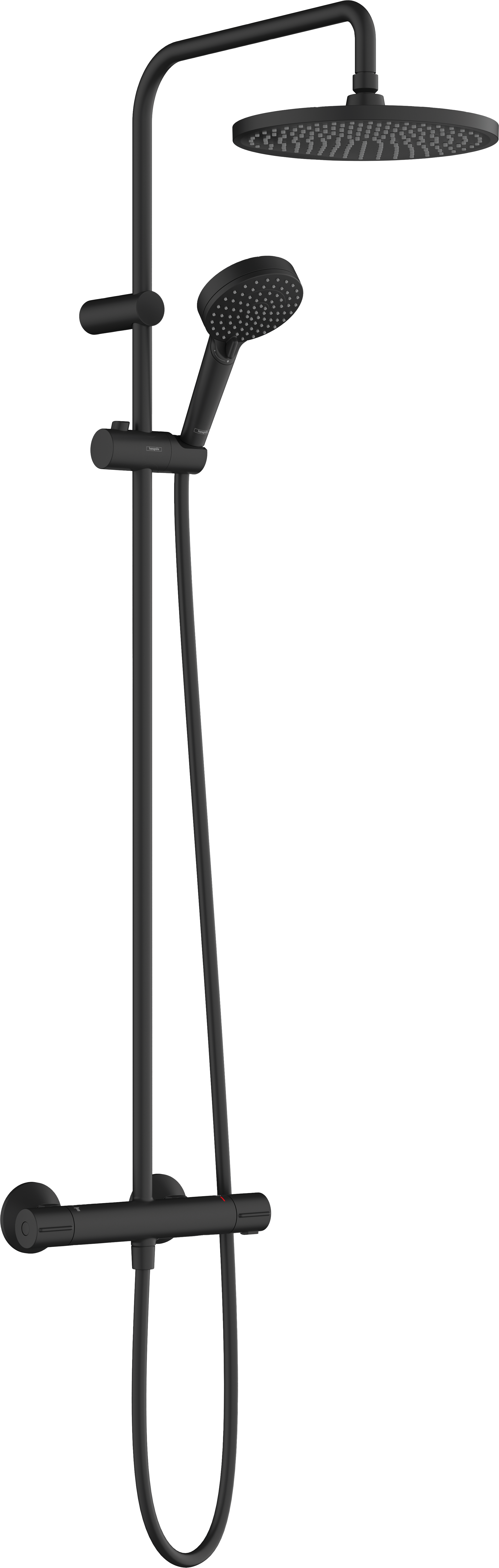 Hansgrohe Vernis Blend 240 regendoucheset | Mat Zwart | Zonder waterbesparende functie | Thermostatische kraan | Ronde regendouchekop | Ø24cm