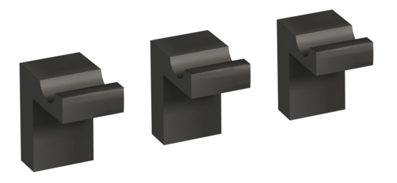 Blaufoss Blackline Patio set handdoekhaakjes | Mat zwart | 3 stuks | Aluminium