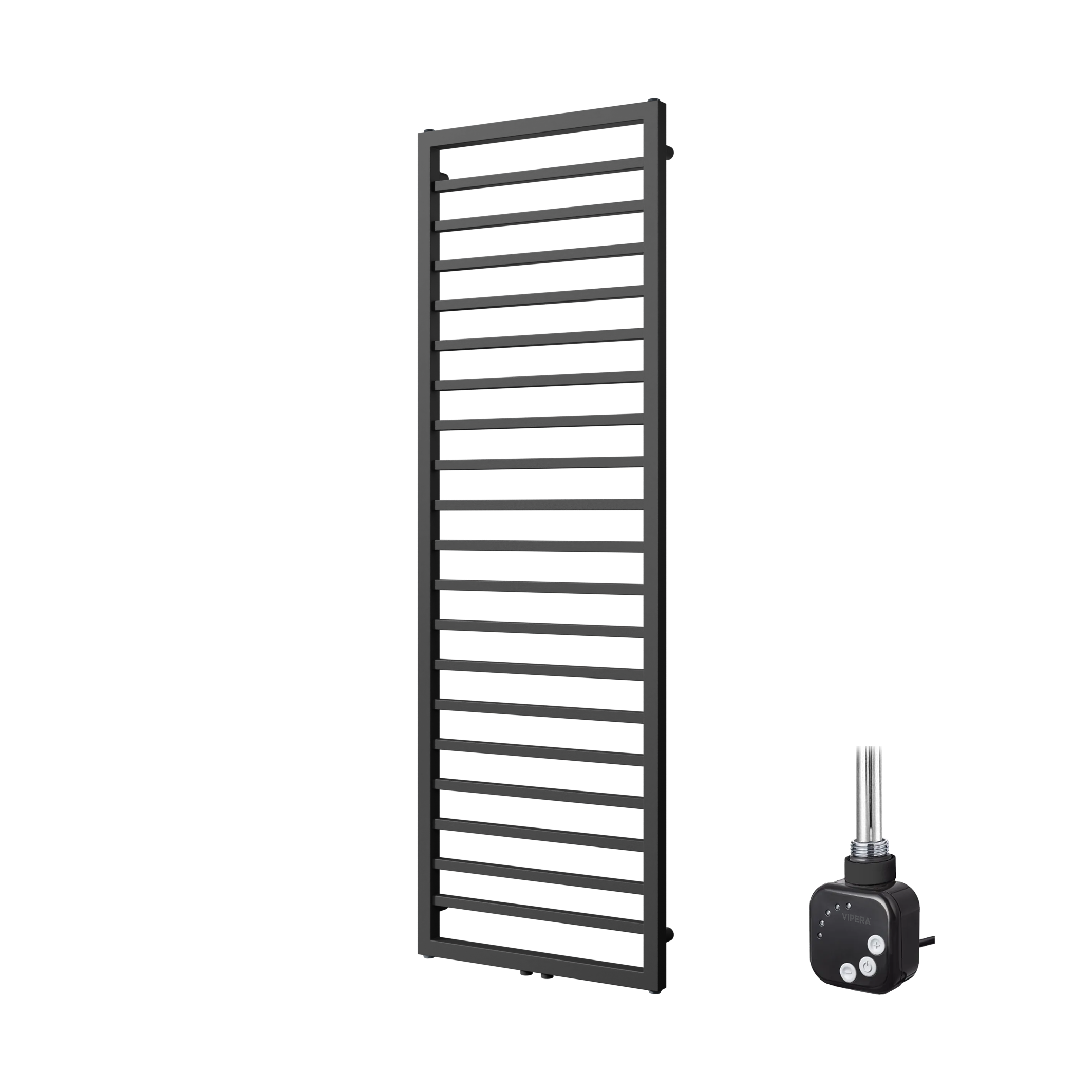 Vipera Listona elektrische handdoekradiator | Mat zwart | 50 x 180 cm | 800W | Elektrische verwarming