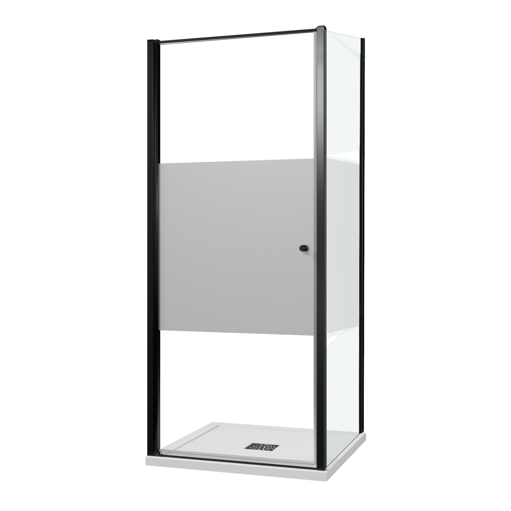 Luca Varess Kuresa Douchehoek 90 X 90 X 200 Cm Helder Glas Met Matte luca-varess-kuresa-douchehoek-90-x-90-x-200-cm-helder-glas-met-matte