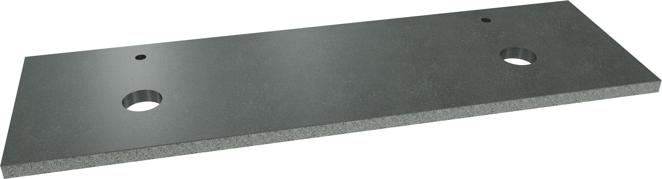 Balmani Rock tablet voor waskom(men) | 180 x 55 cm combinatie kast 45 cm | Graniet zwart | Graniet | Dubbel tablet