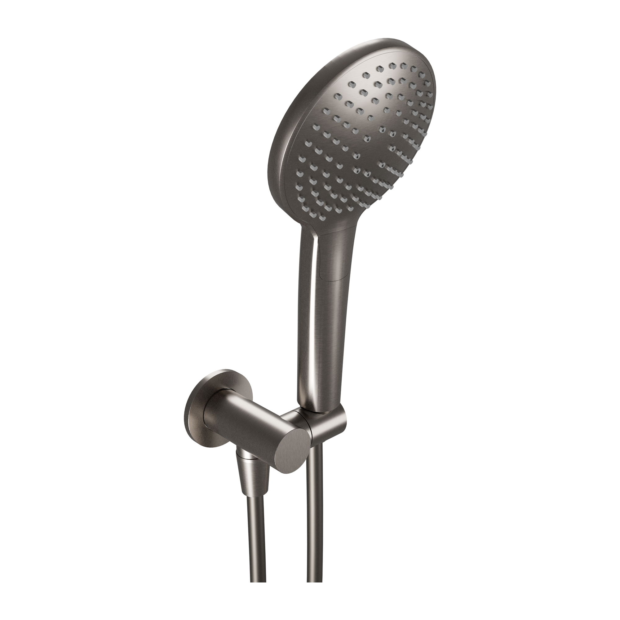 Blaufoss Round handdoucheset | Brushed GunMetal | Met waterbesparende functie | Rond | 3 straalfuncties