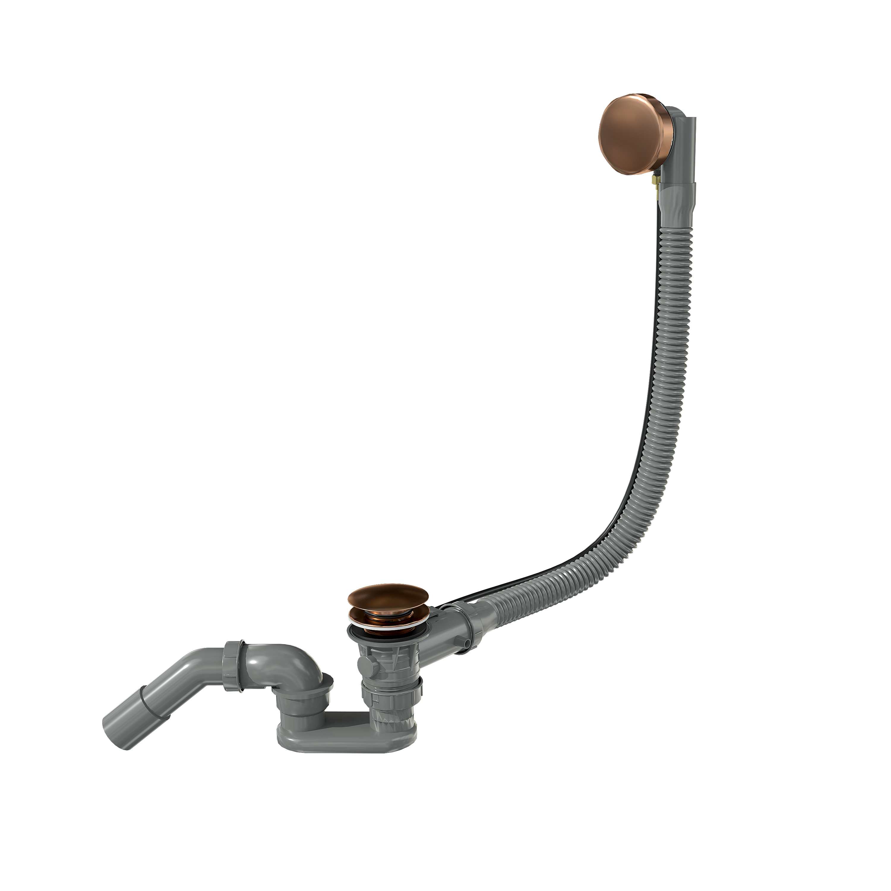 Santeg Unibath Flat badafvoer met overloop | Brushed Rosegold | 70 cm