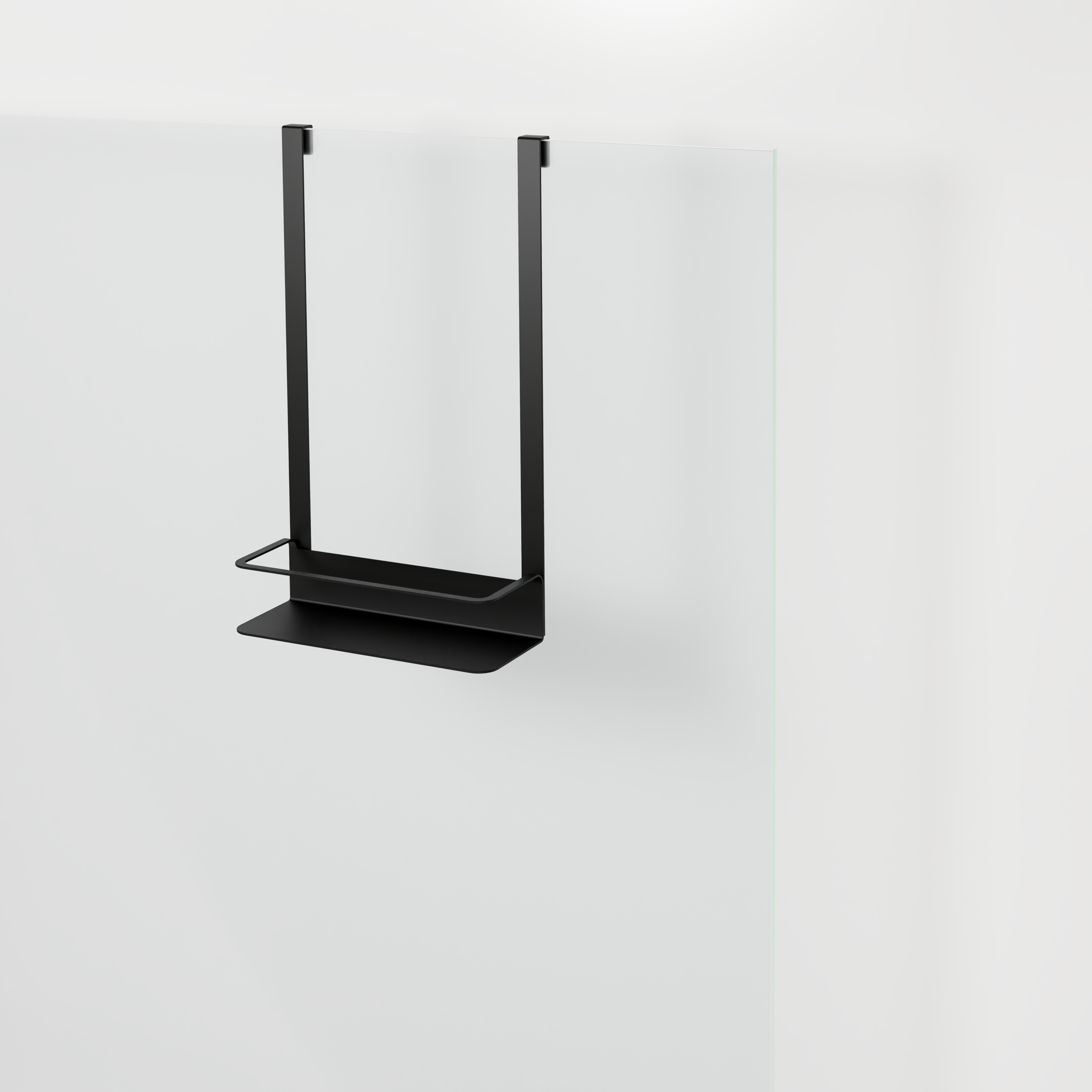 Blaufoss Tika shampoohouder | Mat zwart | 30 x 11 x 51,5 cm | Voor douchewand | Enkele houder