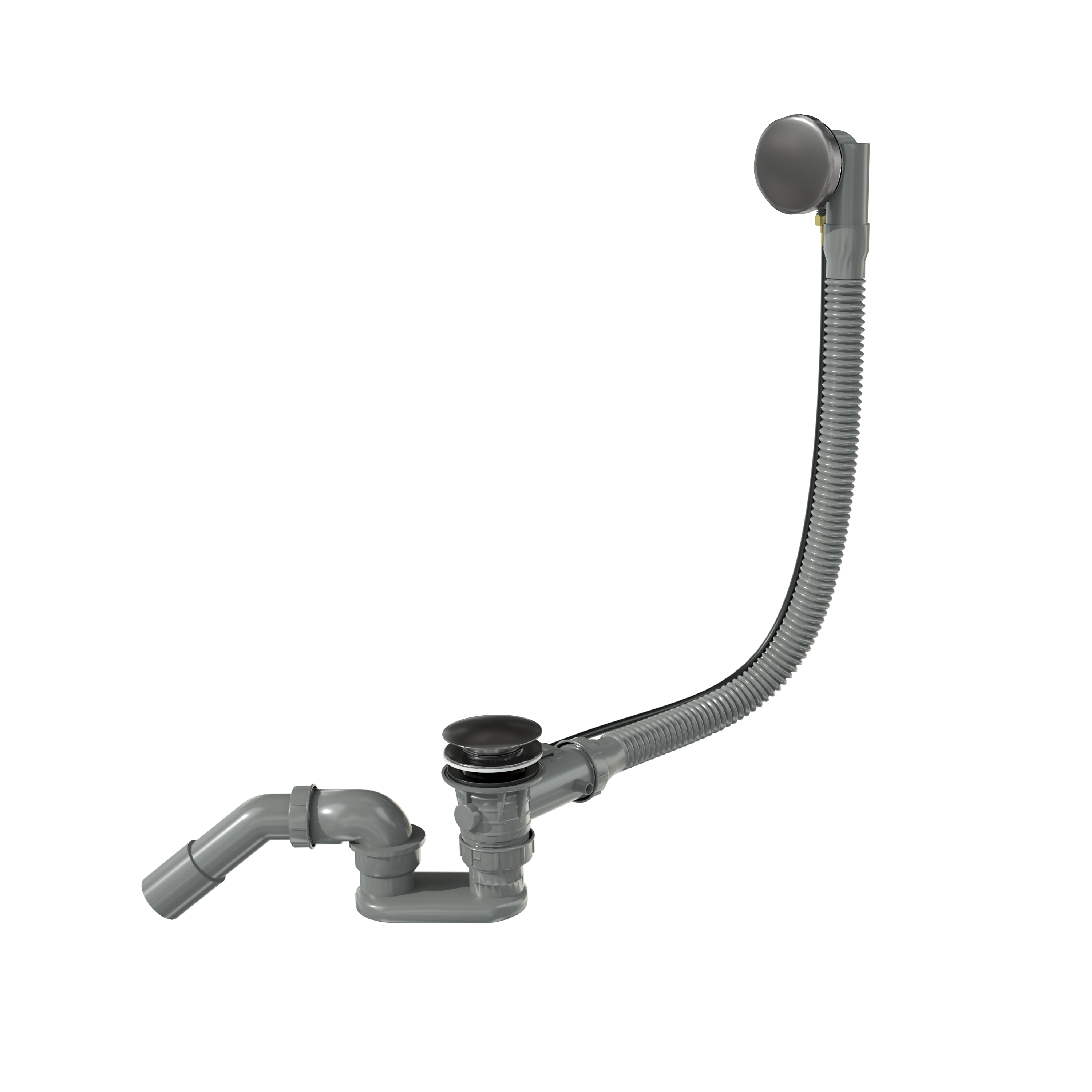 Santeg Unibath Flat badafvoer met overloop | Brushed Coolmetal | 70 cm