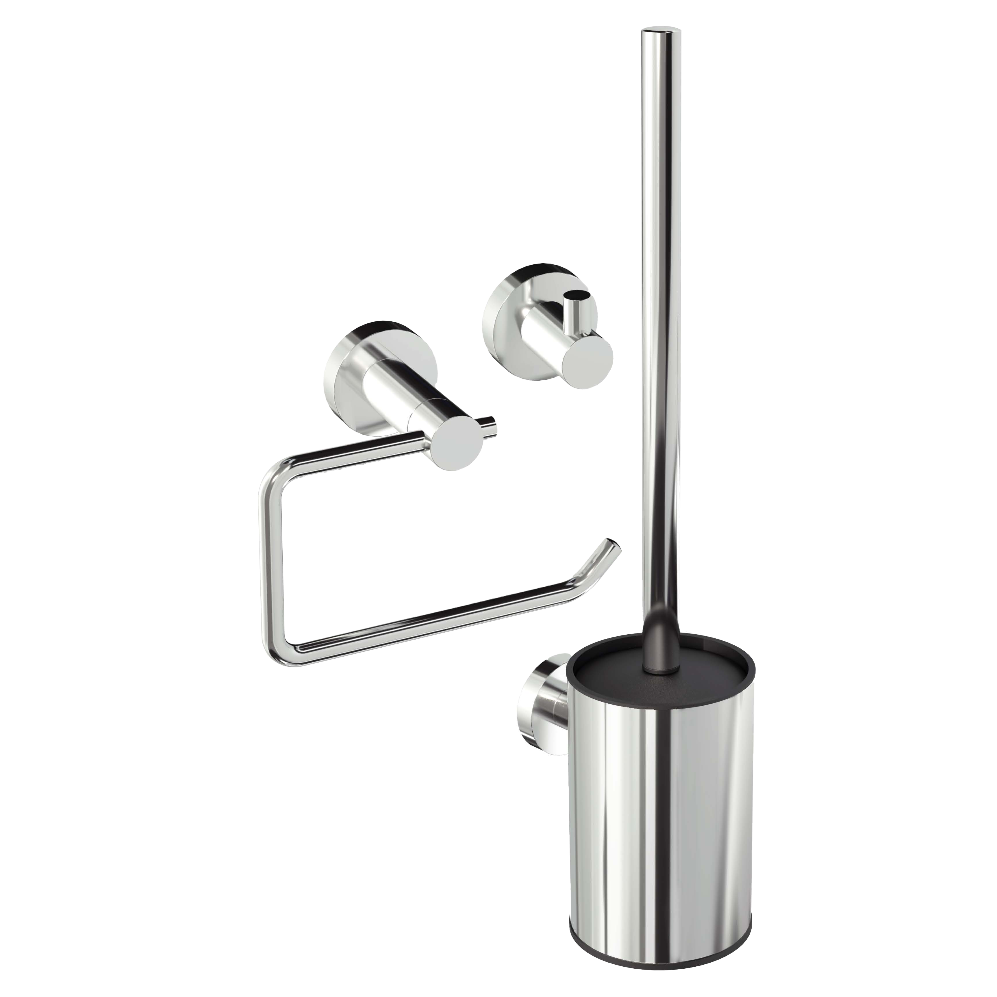Blaufoss Glory wc-accessoireset | Glanzend chroom | Roestvrij staal