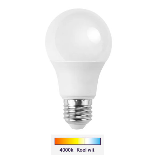 E27 LED lamp | Peer A60 | 4000K koel wit | 9W (62W)