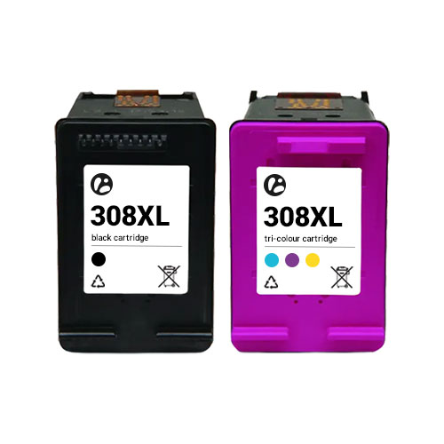 Huismerk HP 308XL (7FP22UE + 7FP20UE) inktcartridges voordeelbundel