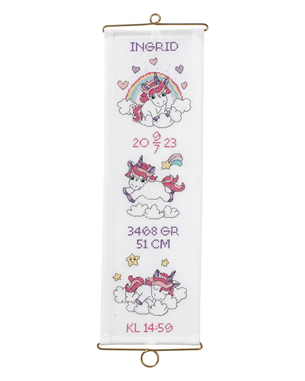 Stickpackung Glockenzug Einhorn rosa, Rosa