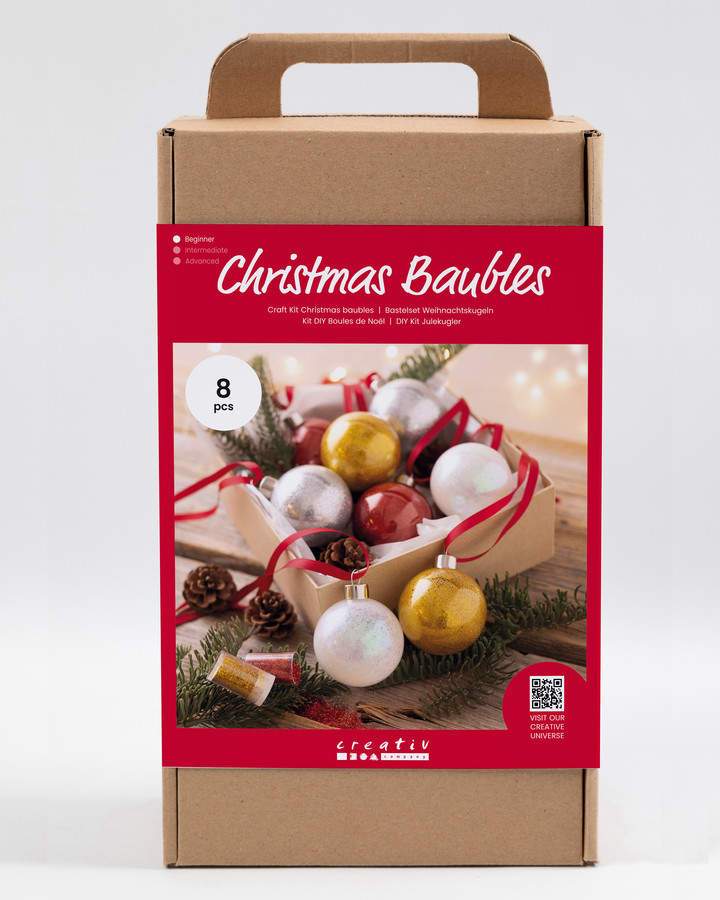 Pyssel Julgranskulor Glitter 8Pack Creativ Company Knittingroom