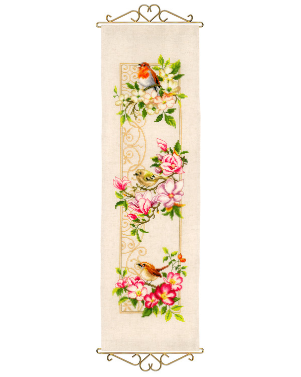 Wandbehang Vögel & Blumen