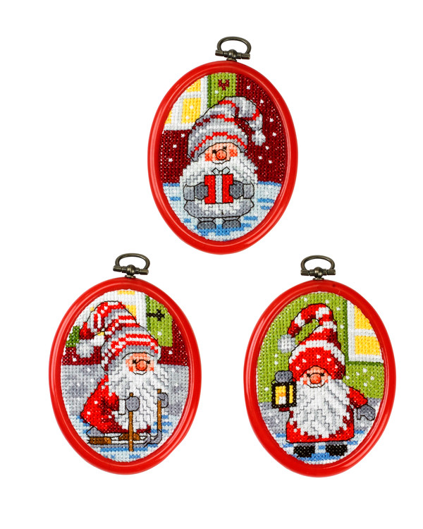Broderikit Flexitavlor Söta tomtar 3-pack