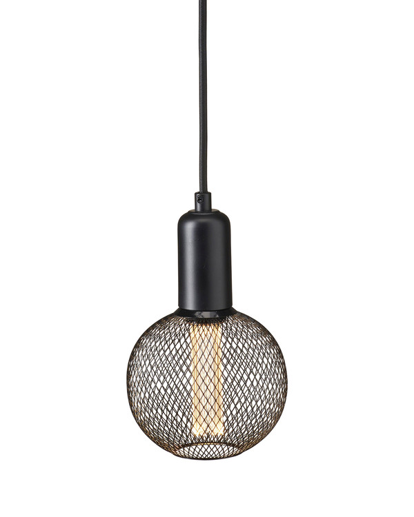 Vinduslampe rund Grid, Svart