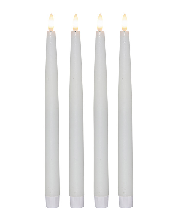Star Trading LED Antikklys 4-pk + fjernkontroll, Hvit