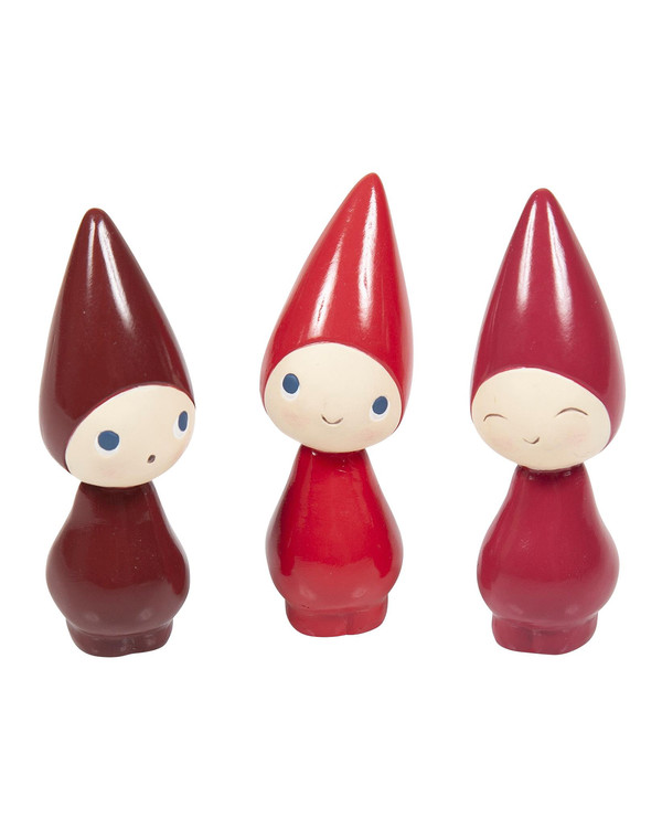 Peggy Körsbär/Jordgubb/Hallon 3-Pack Höjd 6 cm, Röd