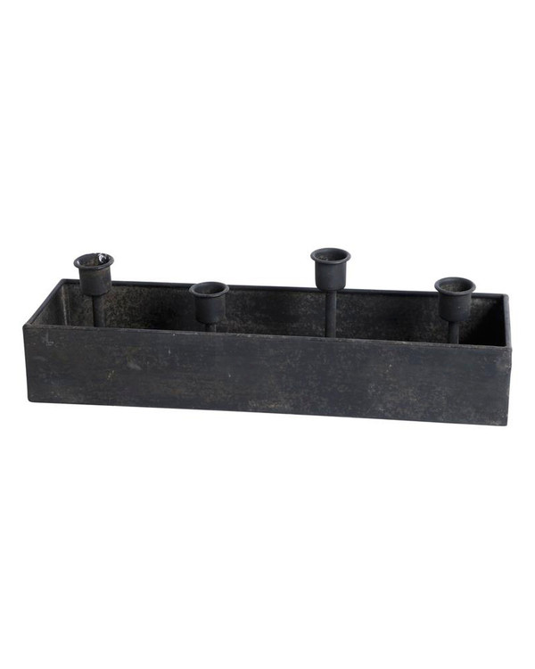Kerzenhalter aus Schmiedeeisen, Schwarz