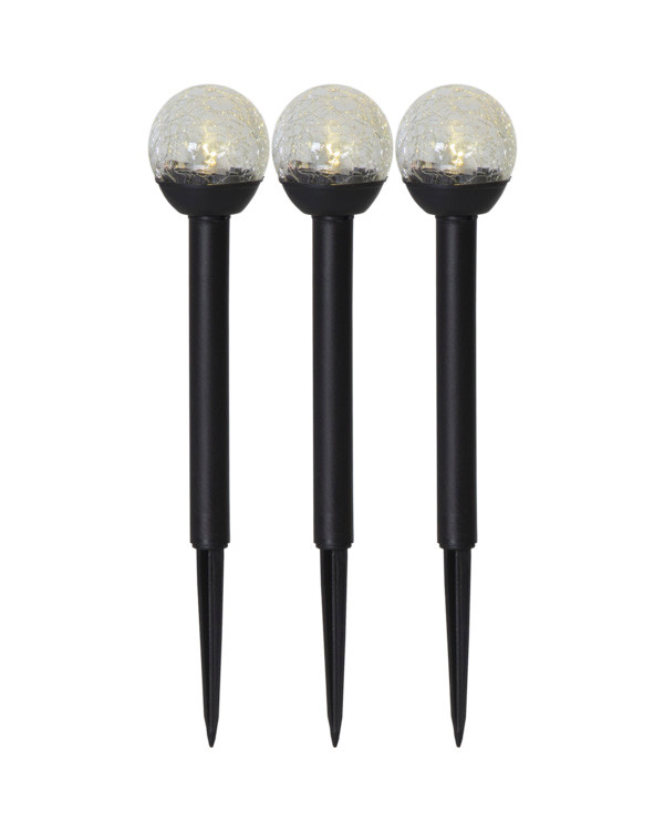 Solcelledekorasjon Pullere 3-pk, Svart