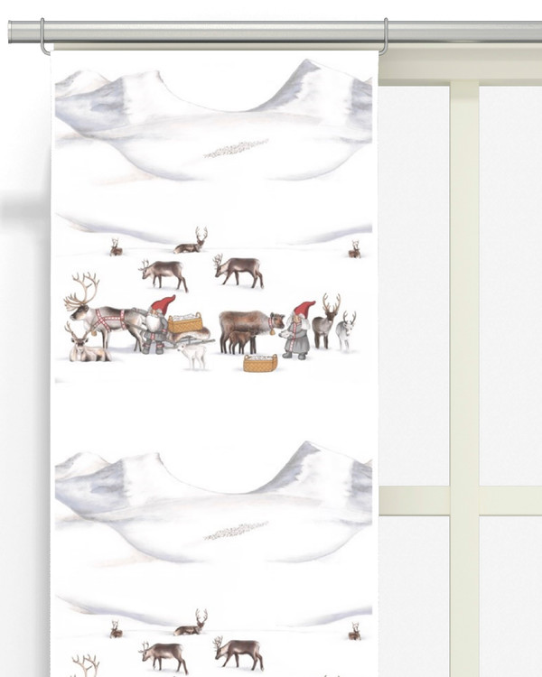 Schiebegardine Weihnachten Schneebedeckte Landschaft 2-er Pack, Off-white