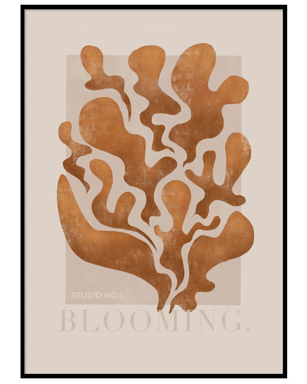 Poster Blooming, Rust/terrakotta