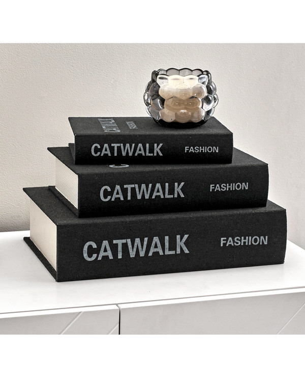 Förvaringsböcker Catwalk 3-delar, Svart