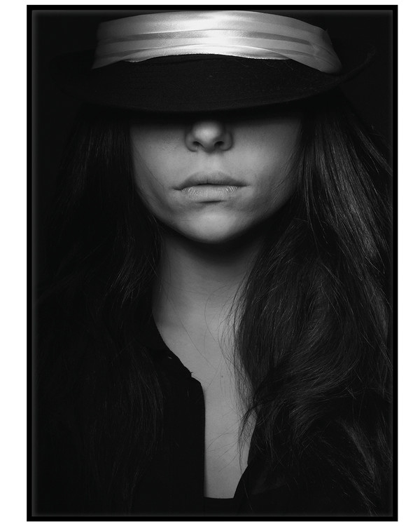 Woman Portrait Poster, Svart/grå