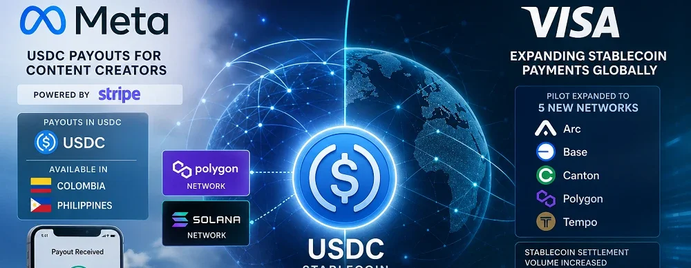 Meta and Visa Expand Stablecoin Payments via USDC Across Global Blockchain Networks, Enhancing Cross-Border Digital Financial Infrastructure