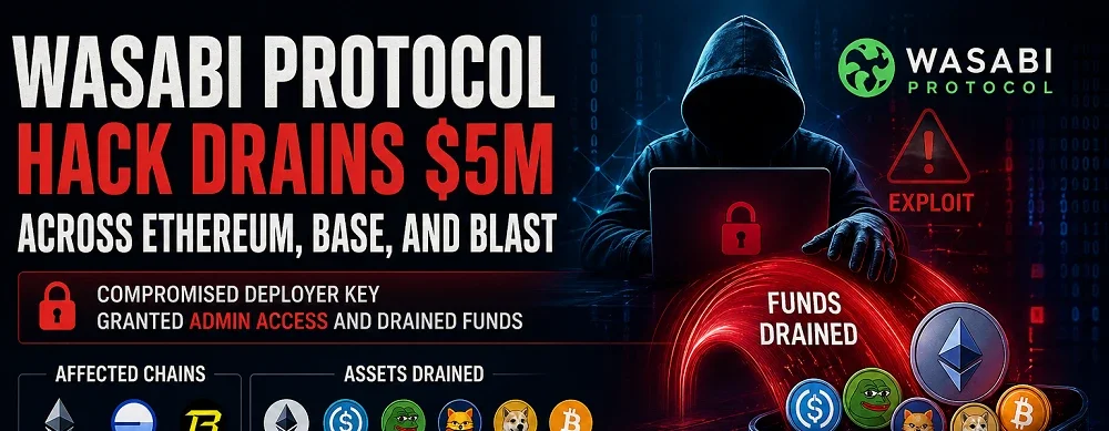 Wasabi Protocol Exploit Drains $5M Across Ethereum, Base and Blast After Deployer Key Compromise Exposes Critical Admin Access Risks