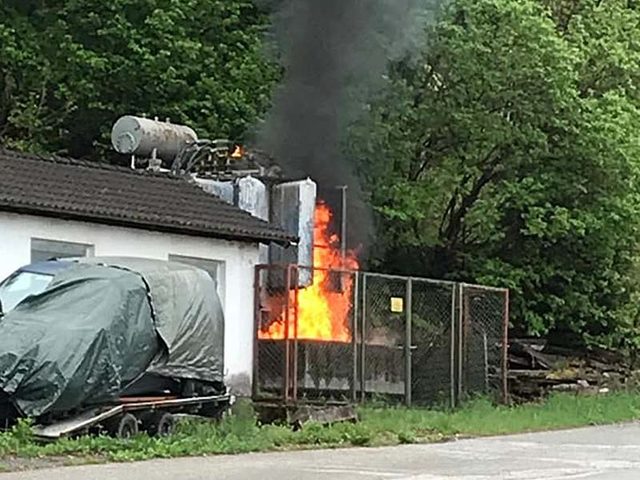 BRAND EINER TRAFOSTATION IN FEISTRITZ IM ROSENTAL