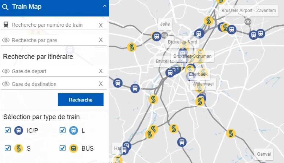 Train Map : suivez en temps réel les trains de la SNCB