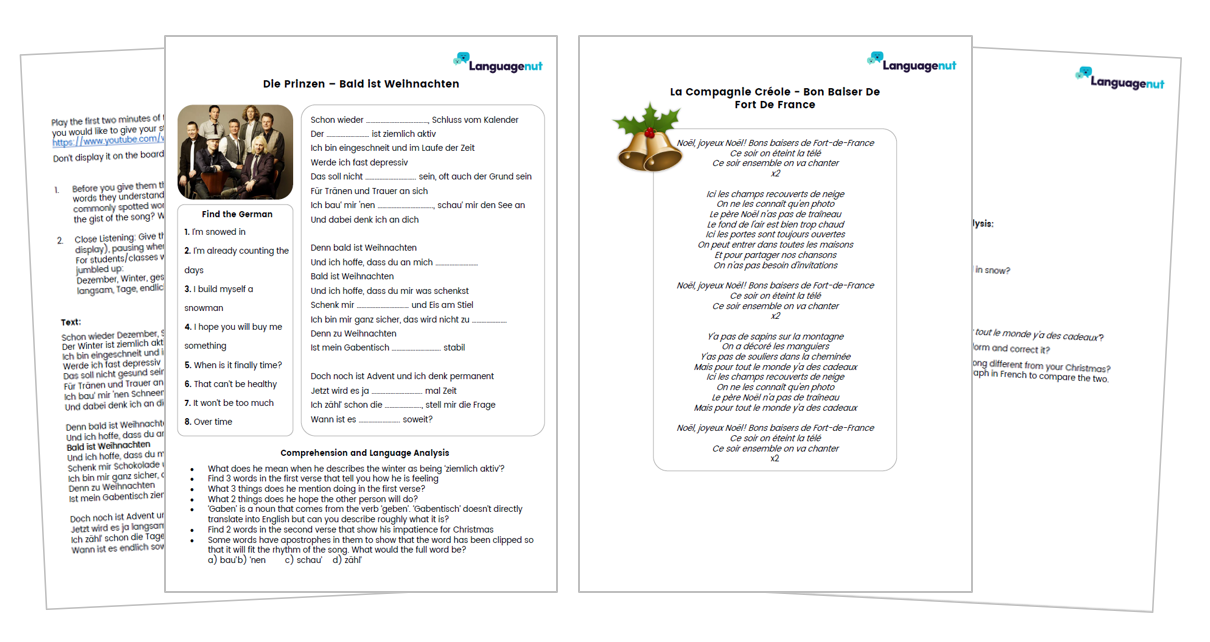 Gcse Level Christmas Resources Languagenut United Kingdom
