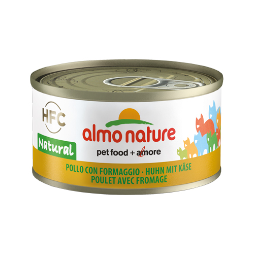 Almo Nature HFC 70 Natural Katzenfutter – Dosen – Huhn & Käse – 24 x 70 g